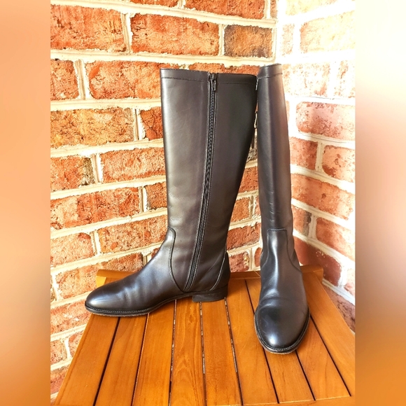 J. Crew Tall Black Leather Boots - Picture 2 of 7